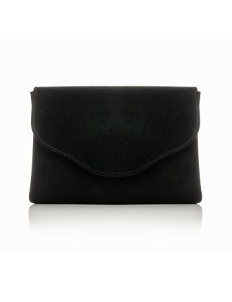 All-New Ellie Clutch - Black Suede In Stock