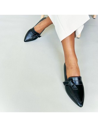 All-New Sandy Extra-Wide Fit Flats  - Black Leather Ready for Shipment