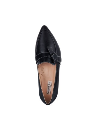 All-New Sandy Extra-Wide Fit Flats  - Black Leather Ready for Shipment