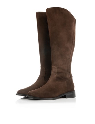 All-New Eddie - Extra-Wide Fit Knee High Boots - Brown Nubuck Suede New Collection