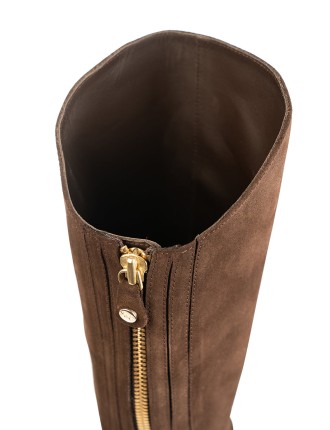 All-New Eddie - Extra-Wide Fit Knee High Boots - Brown Nubuck Suede New Collection