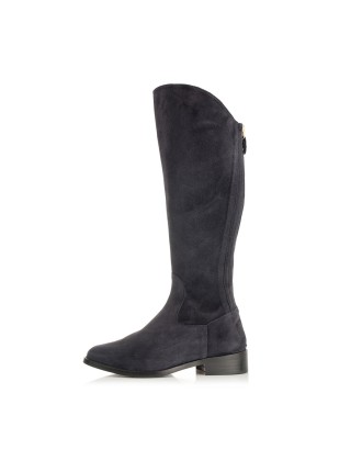 All-New Eddie - Extra-Wide Fit Knee High Boots - Navy Nubuck Suede In Stock