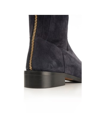 All-New Eddie - Extra-Wide Fit Knee High Boots - Navy Nubuck Suede In Stock