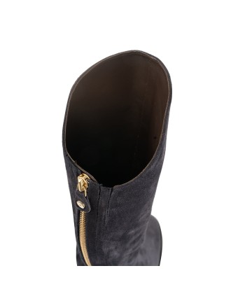 All-New Eddie - Extra-Wide Fit Knee High Boots - Navy Nubuck Suede In Stock