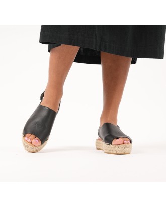 All-New Bona - Wide Fit Espadrille - Black Leather In Stock