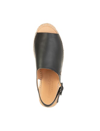 All-New Bona - Wide Fit Espadrille - Black Leather In Stock