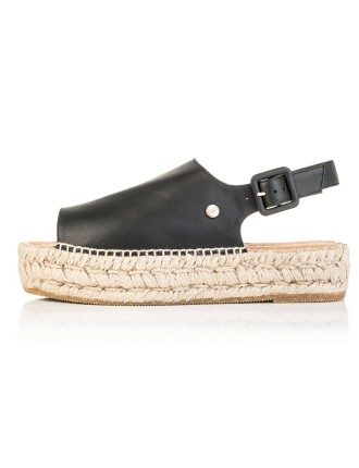 All-New Bona - Wide Fit Espadrille - Black Leather In Stock