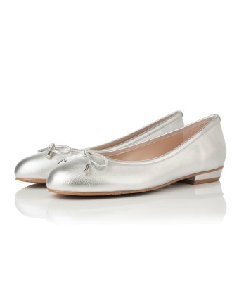 All-New Carla Wide Fit Ballet Flats - Silver Leather Fresh Release