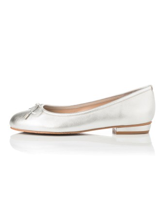 All-New Carla Wide Fit Ballet Flats - Silver Leather Fresh Release