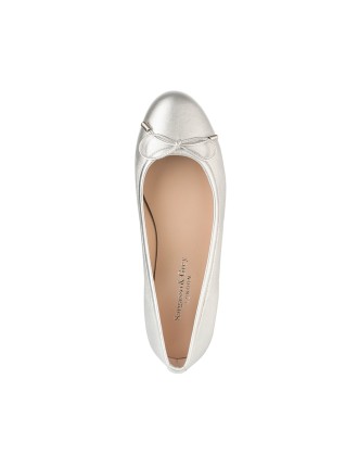 All-New Carla Wide Fit Ballet Flats - Silver Leather Fresh Release