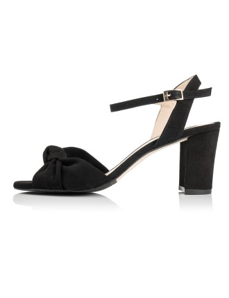 All-New Carrie - Wide Fit Block Heel Sandal - Black Suede Limited Stock