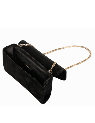 All-New Ellie Clutch - Black Suede In Stock