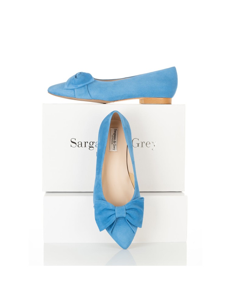 All-New Dionne Extra-Wide Fit Flats - Blue Suede Immediate Availability