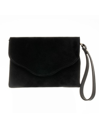 All-New Ellie Clutch - Black Suede In Stock