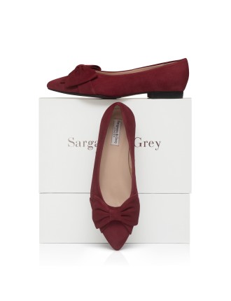 All-New Dionne Extra-Wide Fit Flats - Burgundy Suede Just Launched