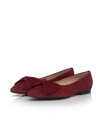 All-New Dionne Extra-Wide Fit Flats - Burgundy Suede Just Launched