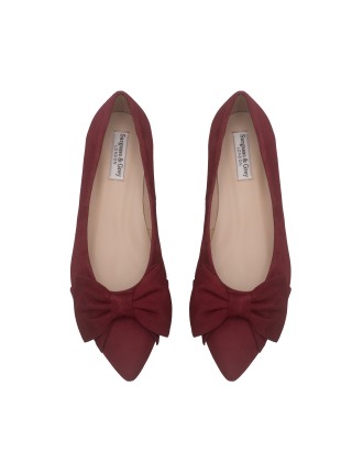 All-New Dionne Extra-Wide Fit Flats - Burgundy Suede Just Launched