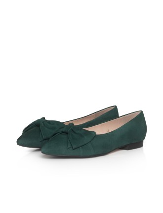 All-New Dionne Extra-Wide Fit Flats - Green Suede Available Now