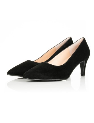 All-New Eve Wide Fit Court Shoe – Black Suede New Release