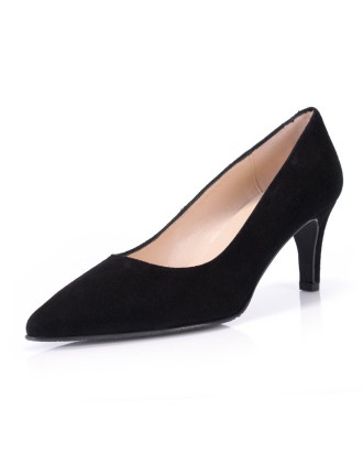 All-New Eve Wide Fit Court Shoe – Black Suede New Release