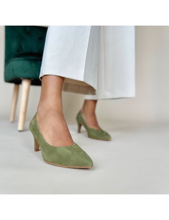 All-New Eve Wide Fit Court Shoe –  Olive Suede Limited Stock