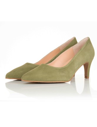 All-New Eve Wide Fit Court Shoe –  Olive Suede Limited Stock