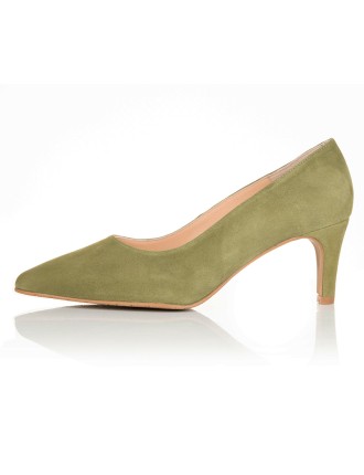 All-New Eve Wide Fit Court Shoe –  Olive Suede Limited Stock