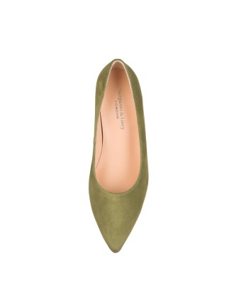 All-New Eve Wide Fit Court Shoe –  Olive Suede Limited Stock