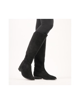 All-New Patsy - Extra Wide Fit Knee High Boots - Black Nubuck Suede - Extra Wide Calf Hot New Item