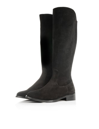 All-New Patsy - Extra Wide Fit Knee High Boots - Black Nubuck Suede - Extra Wide Calf Hot New Item