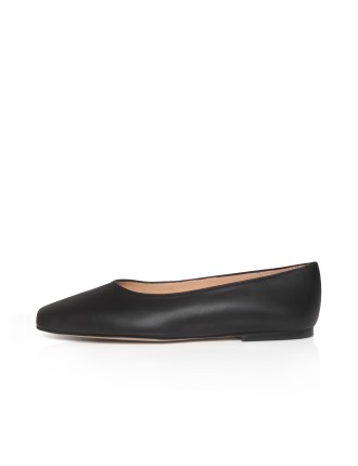 All-New Hepburn Wide Fit Ballet Flats - Black Leather