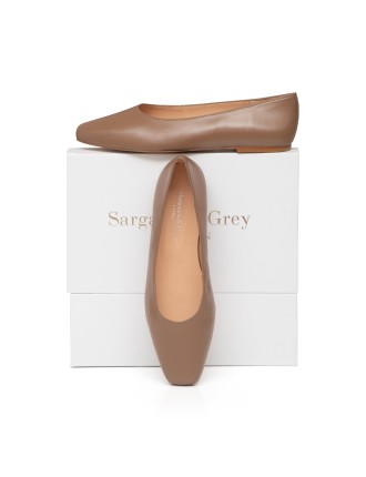 All-New Hepburn Wide Fit Ballet Flats - Latte Leather New Collection