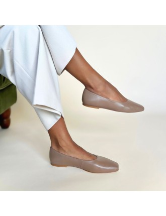 All-New Hepburn Wide Fit Ballet Flats - Latte Leather New Collection