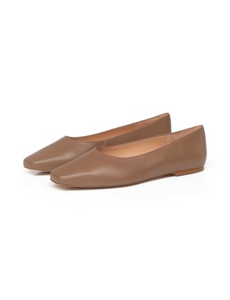 All-New Hepburn Wide Fit Ballet Flats - Latte Leather New Collection