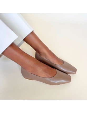 All-New Hepburn Wide Fit Ballet Flats - Latte Leather New Collection