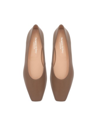 All-New Hepburn Wide Fit Ballet Flats - Latte Leather New Collection