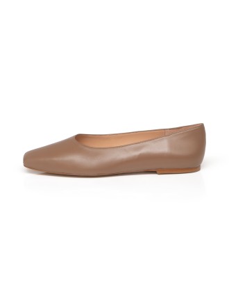 All-New Hepburn Wide Fit Ballet Flats - Latte Leather New Collection