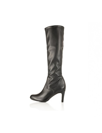 All-New Isla Extra-Wide Fit Knee High Boots - Black Leather/Fabric Mix Just Launched