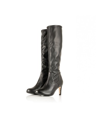 All-New Isla Extra-Wide Fit Knee High Boots - Black Leather/Fabric Mix Just Launched