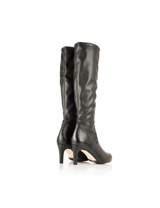 All-New Isla Extra-Wide Fit Knee High Boots - Black Leather/Fabric Mix Just Launched