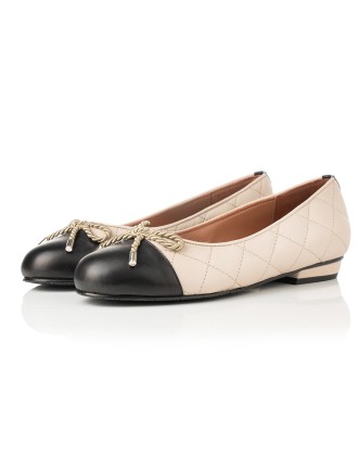 All-New Alice Wide Fit Ballet Flats - Beige & Black Leather Available for Immediate Shipping