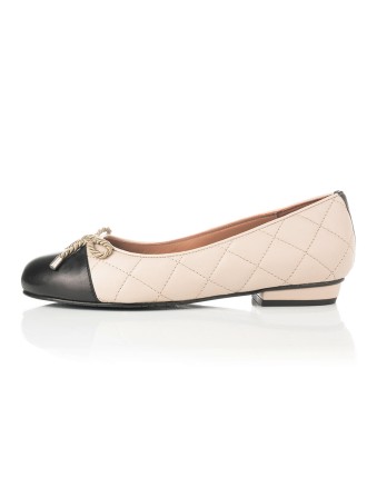 All-New Alice Wide Fit Ballet Flats - Beige & Black Leather Available for Immediate Shipping