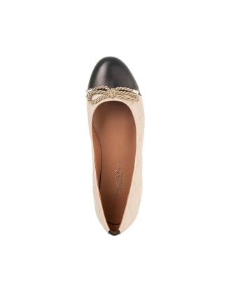 All-New Alice Wide Fit Ballet Flats - Beige & Black Leather Available for Immediate Shipping