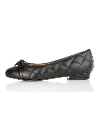 All-New Alice Wide Fit Ballet Flats - Black Quilted Leather New Release