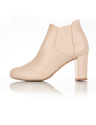 All-New Lucille Extra-Wide Fit Boots - Beige Leather Just Launched