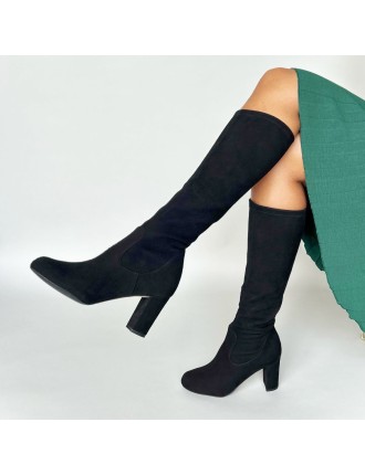 All-New Lydia Extra-Wide Fit Knee High Boots - Black Suede New Stock