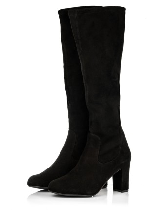 All-New Lydia Extra-Wide Fit Knee High Boots - Black Suede New Stock