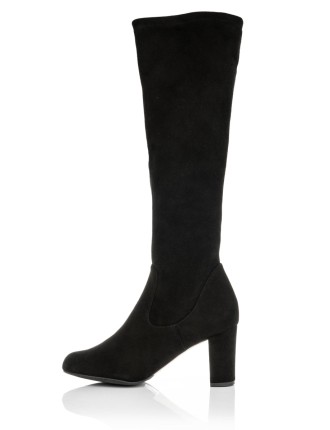 All-New Lydia Extra-Wide Fit Knee High Boots - Black Suede New Stock