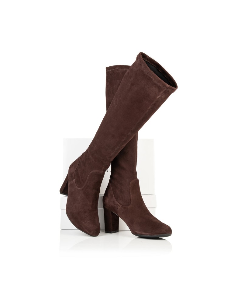 All-New Lydia Extra-Wide Fit Knee High Boots - Brown Suede Just In