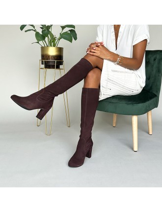 All-New Lydia Extra-Wide Fit Knee High Boots - Brown Suede Just In